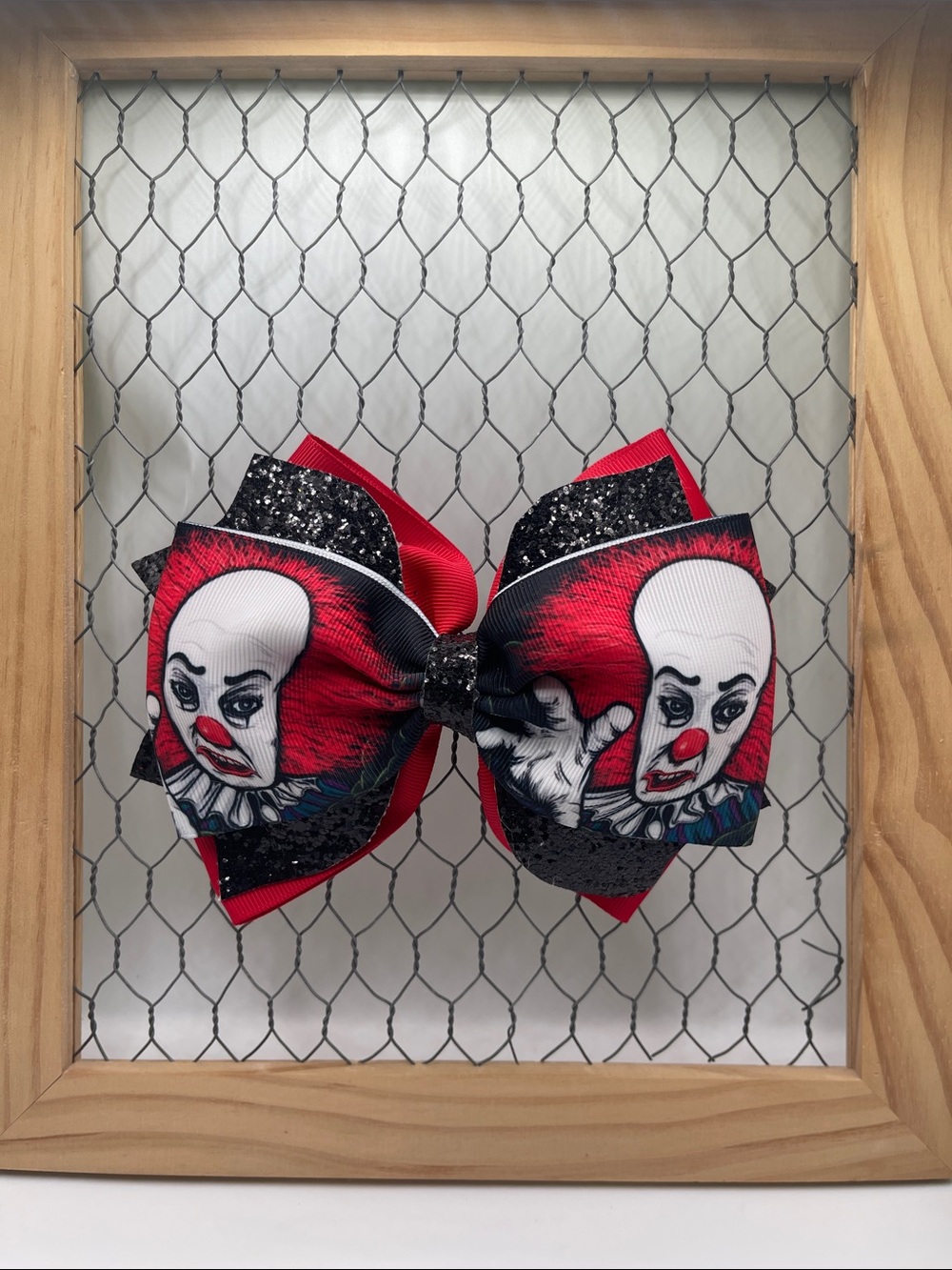 Handmade Spooky Clown Hair Bow